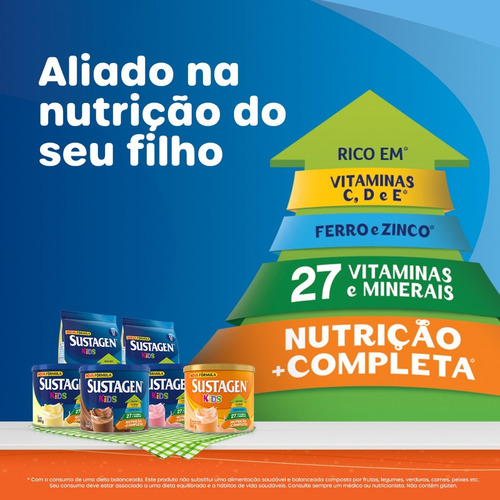 Complemento Alimentar Sustagen Kids Sabor Morango - Lata 380