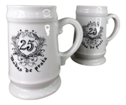 Canecas Para Chopp Bodas De Prata 25 Anos De Casamento 680ml