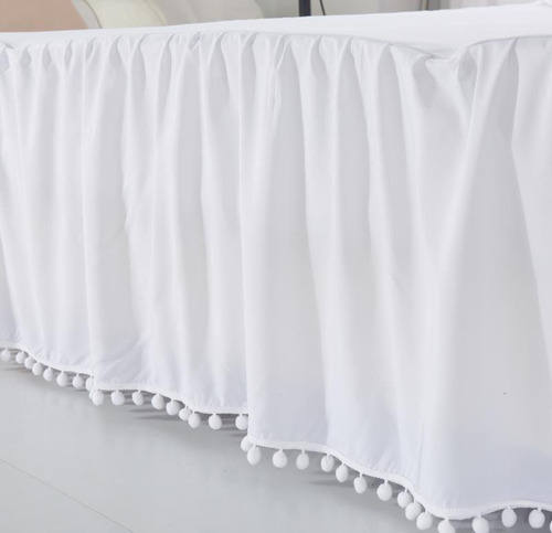 Faldón King Blanco Con Pompón 200x180 Cm