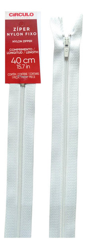 Pacote/kit 10 Zíper Nylon Fixo (n3) 40cm Circulo (mesma Cor) Cor 501-branco