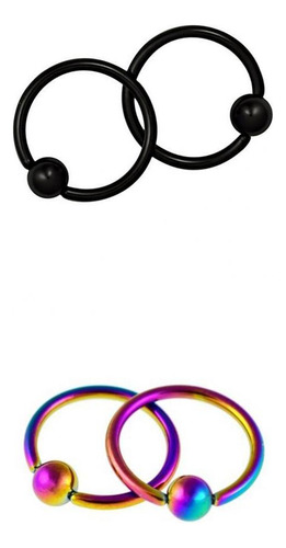 2 Pares De Brincos De Piercing Na Sobrancelha, 16g, 4mm,