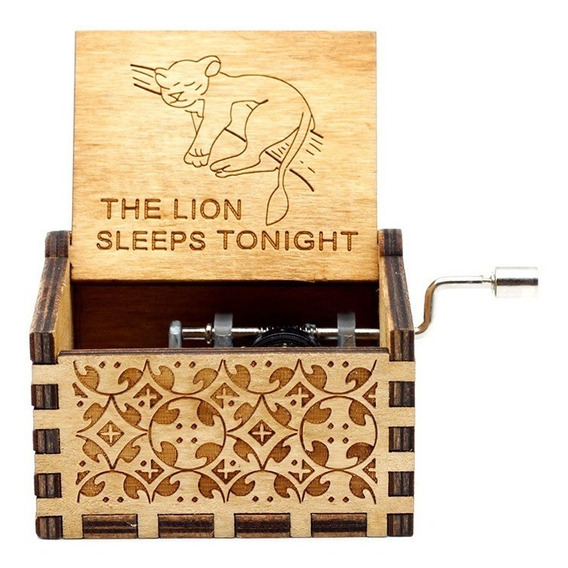 CHSYWH Caja de música de madera hecha a mano caja de música del caja de música de impresión de color del rey del león 