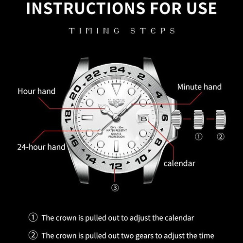 General Reloj Lige Con Correa De Acero Inoxidable Para