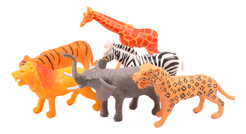 Animales Salvajes Figuras Rellenas X6 Set Pack De Selva Zoo
