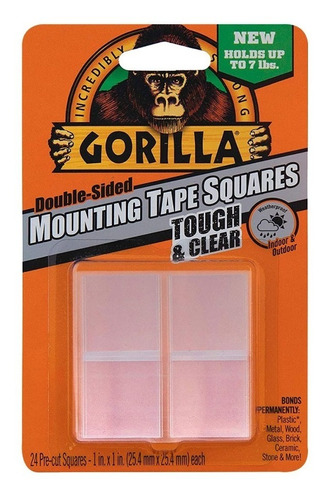 Cinta Doble Contacto Gorilla Squares Tough & Clear