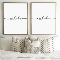 Comprar Set De 2 Cuadros 30x40 Frases Inhale Exhale Nordico Completo
