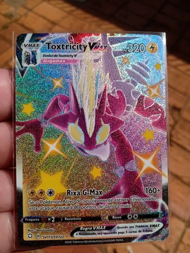 Carta Pokemon Toxtricity VMAX Português 71/192 Card Original Copag