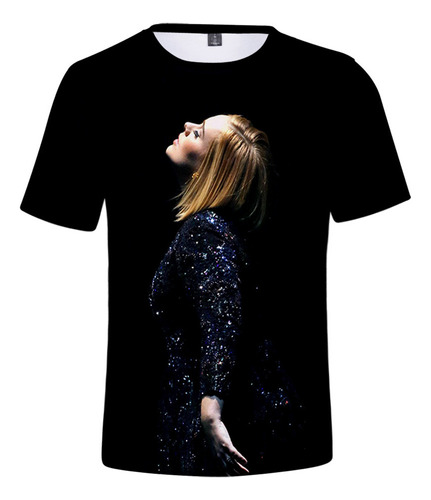 Hjb Playera De Manga Corta Estampada En 3d De Adele Adkins