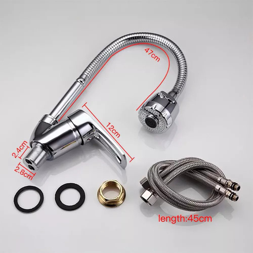 Llave Monomando Lavaplatos Flexible Fría Y Caliente Manguera
