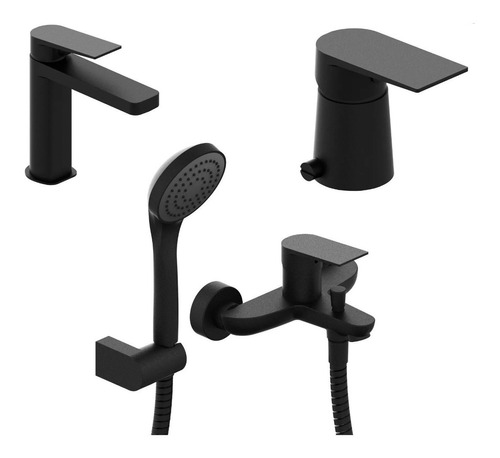 Combo Grifería Hidromet Raptor Ducha Ext + Lav + Bidet Negro