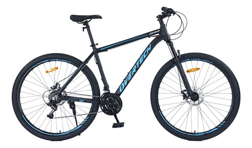 Bicicleta Mtb Overtech Q6 R29 Aluminio 21v Freno A Disco Negro/azul/azul Talle M