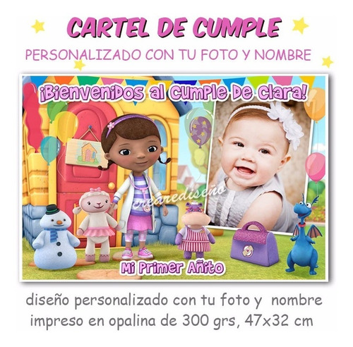 Cumpleaños Doctora Juguetes: Combo Cartel + Afiche De Firmas