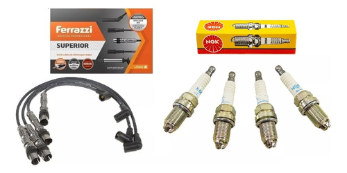 Kit Cables + Bujias Ngk 3 Electrodos Vw Gol Power 1.4