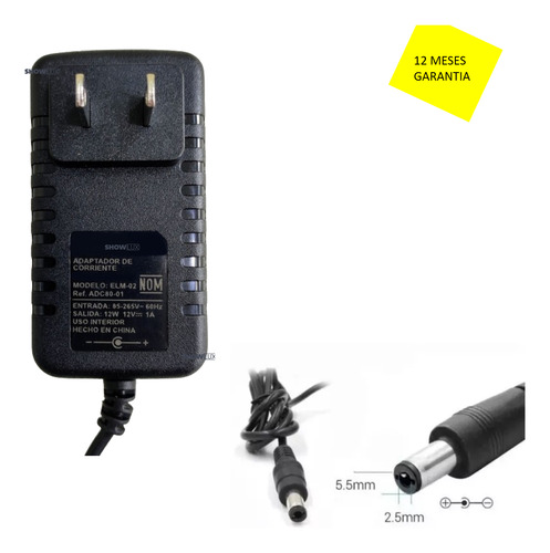 Eliminador Fuente De Voltaje 12v 1a Cctv Tira Led Chapas