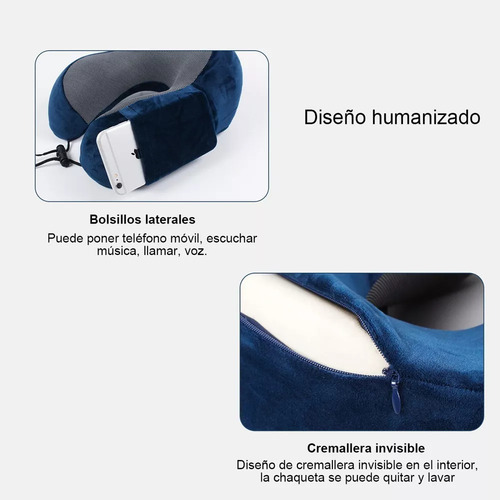 Almohada De Cuello Cojin De Viaje Memory Foam Confort