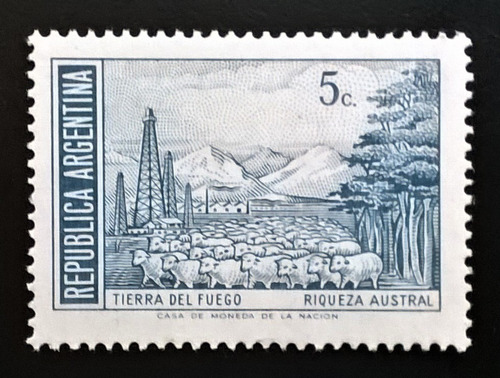 Argentina, Sello Gj 1540 A Riq Austral C M 1972 Mint L11437