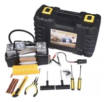Comprar Compresor Aire Doble 2 Piston 12v Metal Auto + Herramientas
