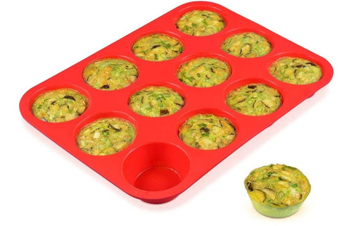 Molde Silicona Goma Horno Muffins Cupcakes X12 Reposteria