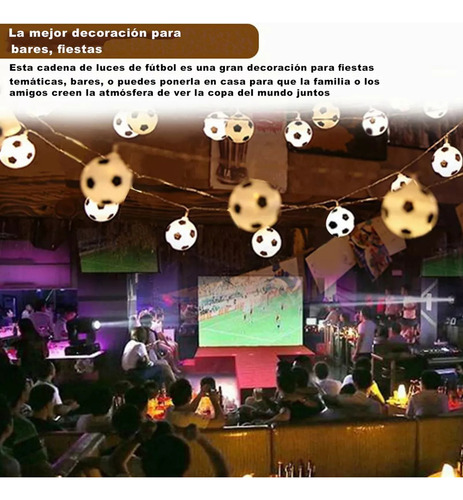 T 2 Cadenas De Luces Led Para Balones De Fútbol, 40 Luces