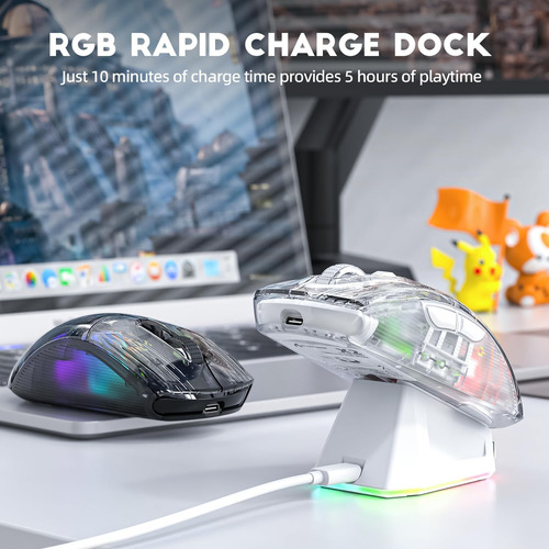 Ratón Inalámbrico Attack Shark X2 Pro Paw3212 4k Dpi+base Rg