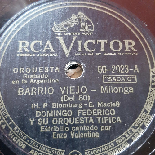 Pasta Domingo Federico Enzo Valentino Rca Victor C387