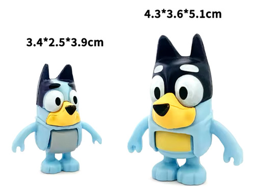 Kit Bluey E Bingo Bonecos Cenário Articulados 8 Uni Pvc