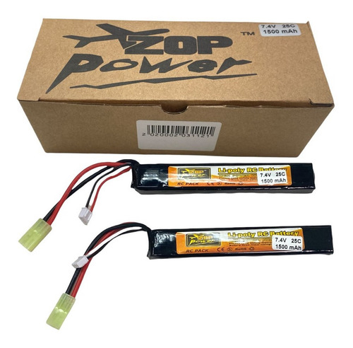 X2 Bateria Li-poly Bateria Lipo 1500 7.4 V Replica Airsoft