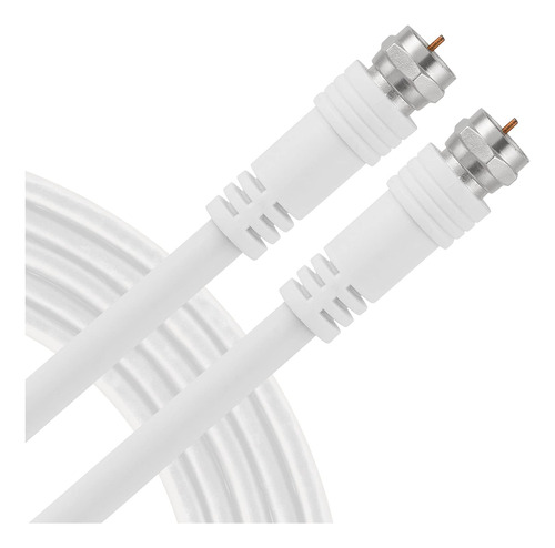 Ultrapro Rg6 Cable Coaxial De 25 Pies, Blanco, Conectores Ti
