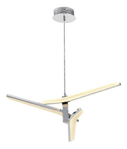 Colgante Moderno Wings Cromo Led 20w Living Deco