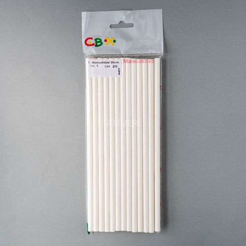 Imagen 4 de 6 de Sorbetes De Papel Cbx Lisos X 25 Unidades Color Blanco