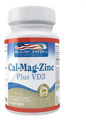 Cal Mag Zinc Plus V D3 Healthy America X 90 Capsulas
