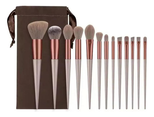 Set De 13 Pinceles Maquillaje Profesional Brochas + Estuche