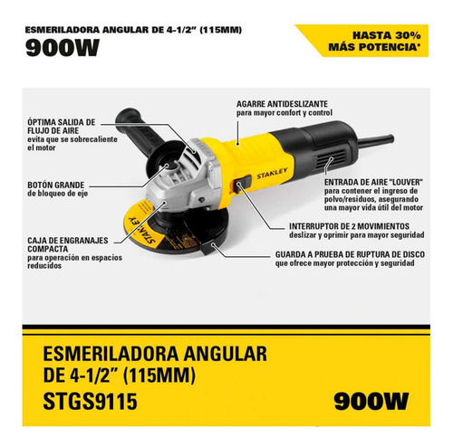 Amoladora Angular 4-1/2 900w + Discos De Corte 10 Unidades