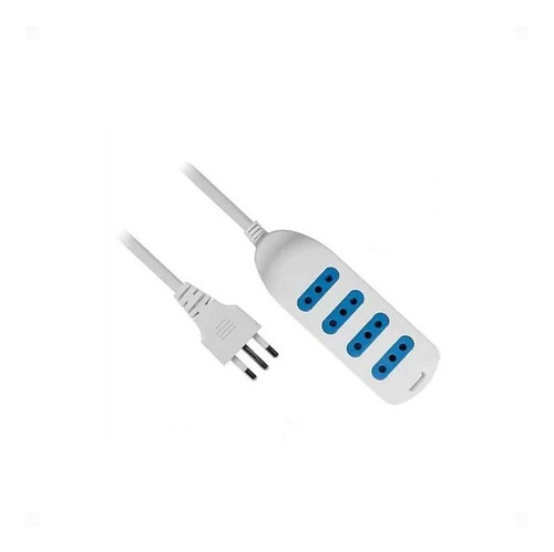 Alargador Electrico 3 Mts 4 Conectores Blanco 