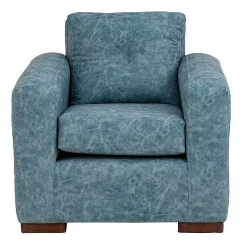 Sofá Franco 1 Cpo Cuero Auris Azul Claro / Muebles América