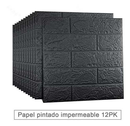  Adhesivo de pared de ladrillo 3D, 10 unidades, impermeable,  autoadhesivo, fondo de ladrillo, adhesivo de pared para bricolaje, color  negro : Todo lo demás