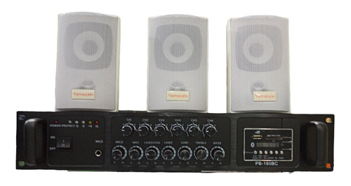 Amplificador Sonido Ambiental 180w 6 Zonas + 14 Bafles Pared