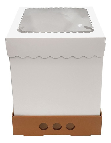 Caja Para Tortas Altas 25x25x32 Tapa Con Visor X10