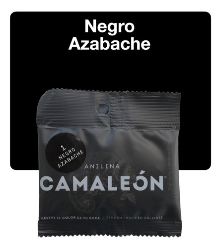 Anilina Negro Azabache Camaleón 25gr, Polvo Para Teñir Ropa 