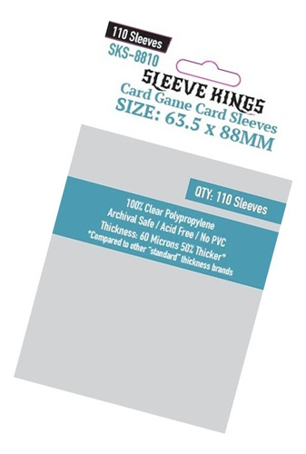 Fundas De Cartas Sleeve Kings 63.5x88mm - 110 Micas