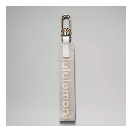 Lululemon Llavero Never Lost Keychain Tela Con Broche Grueso Gris