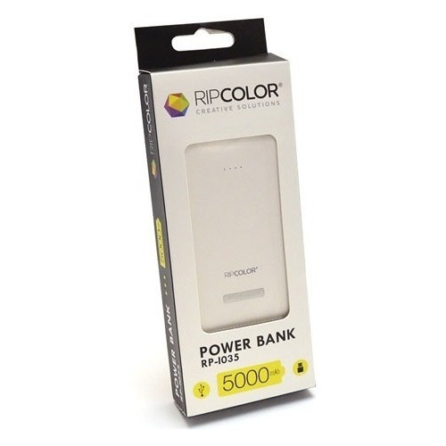 Power Bank 5000 Mah Celeste/blanco Ripcolor - Queoferta.uy