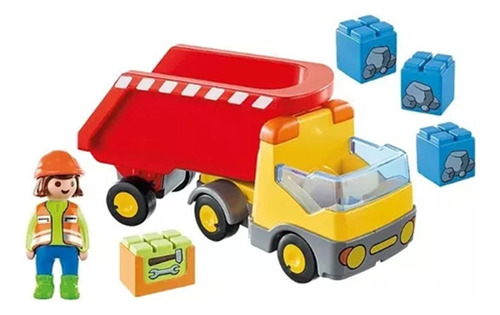 Playmobil 1 2 3 Camion De Basura 7 Pcs        