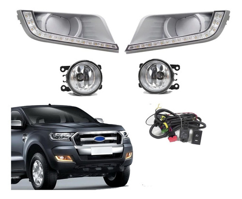 Kit Faros De Niebla Y Luz De Dia Ranger 2017 2018 Nuevos