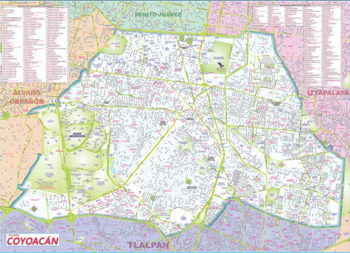 Mapa Delegación Coyoacan Cdmx Ciudad De México Mural