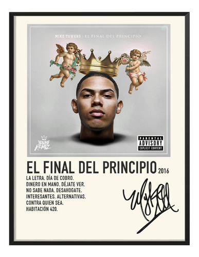 Poster Myke Towers Album Tracklist Final Principio 80x40