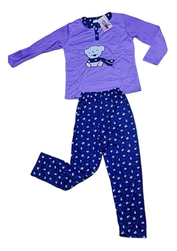 Pijama Mujer Largo Franela Diseños Variados