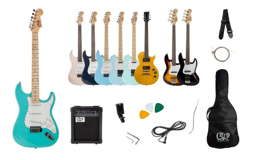 Pack Guitarra Stratocaster Y Amplificador Creep Completo Mgr