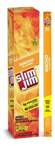 Slim Jim - Palito De Carne Ahumada Gigante, Sabor A Nacho, A