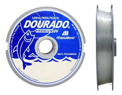 Linha Monofilamento Dourado Premium Rolo 100m 0.40mm 17,2lbs Cor Branco